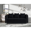 Hybition Velvet Sofa Modern Couch with Button-Tufted Metal Legs Black