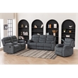 Hybition Fabric Reclining Sofa Set Modern Chair & Loveseat & Sofa Set Grey