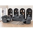 Hybition Fabric Reclining Sofa Set Modern Chair & Loveseat & Sofa Set Grey