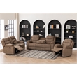 Hybition Fabric Reclining Sofa Set Modern Chair & Loveseat & Sofa Set Brown