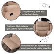 Hybition Fabric Reclining Sofa Set Modern Chair & Loveseat & Sofa Set Camel