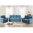 Hybiton Modern 3 Piece Sofa Set Linen Chair & Loveseat & Sofa - Blue
