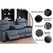 Hybition 3 Piece Fabric Reclining Living Room Set with Cup Holders Storage Grey