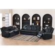 3 Pieces PU Leather Power Reclining Sofa Set Black