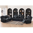 3 Pieces PU Leather Power Reclining Sofa Set Black