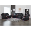 3 Pieces PU Leather Power Reclining Sofa Set Black
