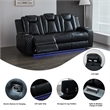 3 Pieces PU Leather Power Reclining Sofa Set Black