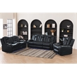 3 Pieces PU Leather Power Reclining Sofa Set Black