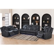 3 Pieces PU Leather Power Reclining Sofa Set Gray