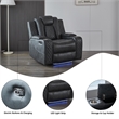 3 Pieces PU Leather Power Reclining Sofa Set Gray