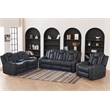 3 Pieces PU Leather Power Reclining Sofa Set Gray