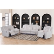 3 Pieces PU Leather Power Reclining Sofa Set White