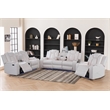 3 Pieces PU Leather Power Reclining Sofa Set White