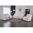 3 Pieces PU Leather Power Reclining Sofa Set White