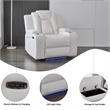 3 Pieces PU Leather Power Reclining Sofa Set White