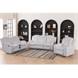 3 Pieces PU Leather Power Reclining Sofa Set White