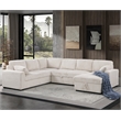 Hybition Fabric U-Shape Sofa Modern Pull out Sofa bed  & Storage Space-Beige
