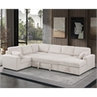 Hybition Fabric U-Shape Sofa Modern Pull out Sofa bed  & Storage Space-Beige