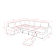 Hybition Fabric U-Shape Sofa Modern Pull out Sofa bed  & Storage Space-Beige