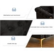 Hybition 3-Pieces Living Room Set Modern Velvet Sofa Set & Golden rivets-Black