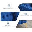Hybition 3-Pieces Living Room Set Modern Velvet Sofa Set & Golden rivets-Blue