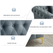 Hybition 3-Pieces Living Room Set Modern Velvet Sofa Set & Golden rivets-Grey