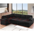 Hybition Fabric U-Shape Sofa Modern Pull out Sofa bed  & Storage Space-Black