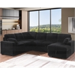 Hybition Fabric U-Shape Sofa Modern Pull out Sofa bed  & Storage Space-Black