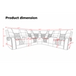 Hybition Manual Recliner Sectional Sofa Set PU Leather L-Shaped Couch Black