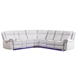 Hybition Power Reclining Sectional Sofa  PU Leather L-Shaped Sofa White