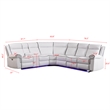 Hybition Power Reclining Sectional Sofa  PU Leather L-Shaped Sofa White