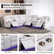 Hybition Power Reclining Sectional Sofa  PU Leather L-Shaped Sofa White
