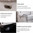 Hybition Power Reclining Sectional Sofa  PU Leather L-Shaped Sofa White