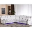 Hybition Power Reclining Sectional Sofa  PU Leather L-Shaped Sofa White