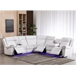 Hybition Power Reclining Sectional Sofa  PU Leather L-Shaped Sofa White