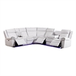 Hybition Power Reclining Sectional Sofa  PU Leather L-Shaped Sofa White