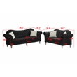 Modern Velvet Sofa Set Button Tufted Sofa and Loveseat-Black