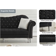 Modern Velvet Sofa Set Button Tufted Sofa and Loveseat-Black