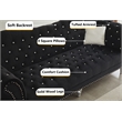 Modern Velvet Sofa Set Button Tufted Sofa and Loveseat-Black
