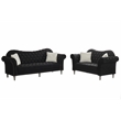 Modern Velvet Sofa Set Button Tufted Sofa and Loveseat-Black