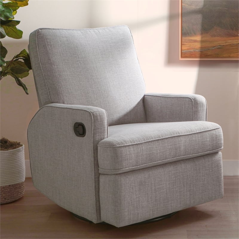 Second Story Home Tucker Swivel Recliner in Gray
