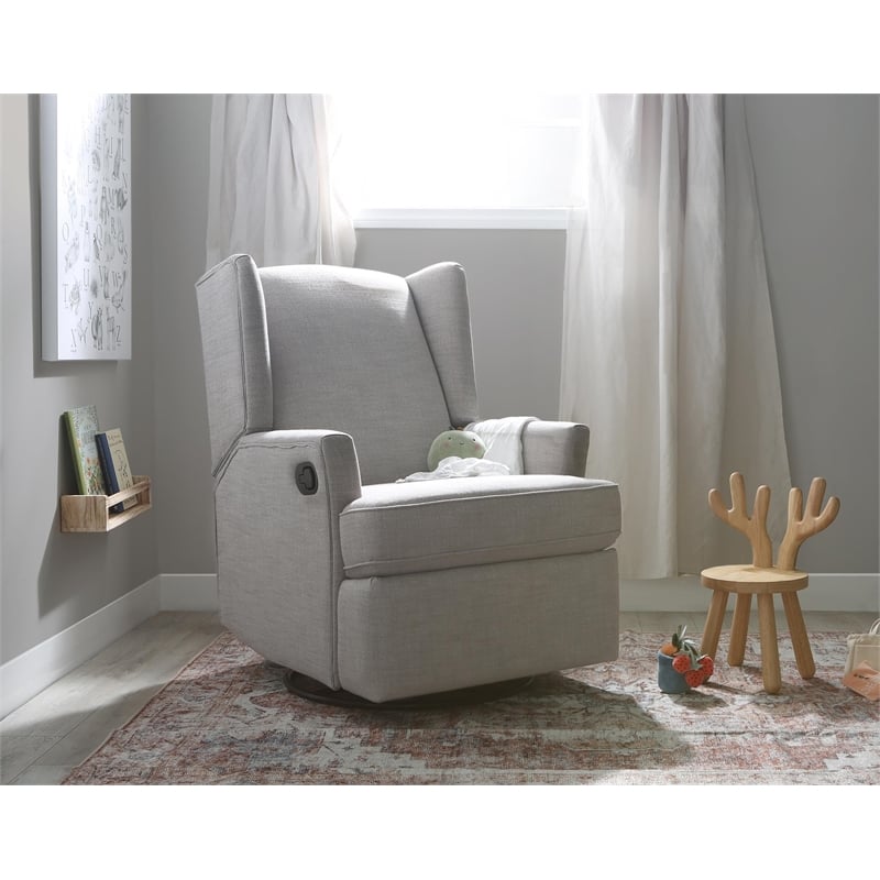 Second Story Home Hemingway Swivel Recliner in Grey