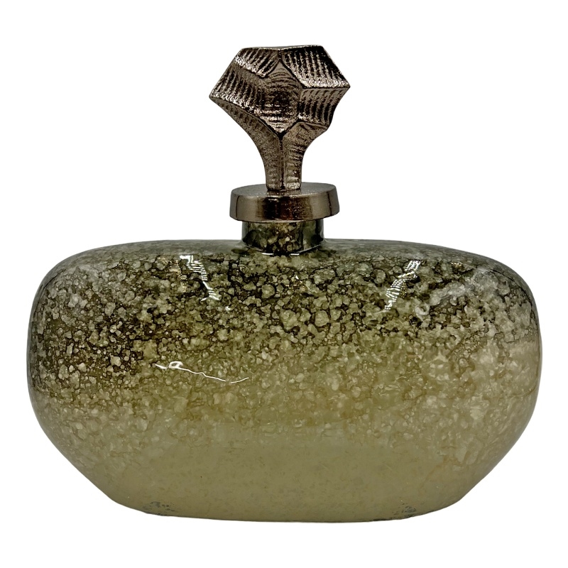 Bergamo Art 12 Inch Wide Handmade Aluminum and Glass Bottle Sculpture in Gold