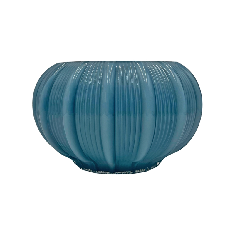 Bergamo Art Set of 2 Decorative Handmade Glass Vases for Flowers in Blue