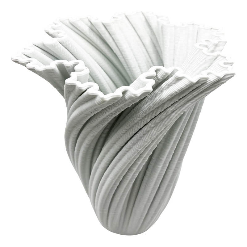 Bergamo Art 11 Inch Tall White Ceramic Vase in White