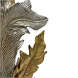 Bergamo Art 21 Inch Tall Handmade Aluminum Abstract Leaf Sculpture Gold Silver