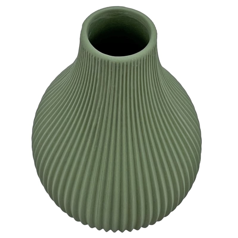 Bergamo Art Onion Shape Ceramic Vase in Green