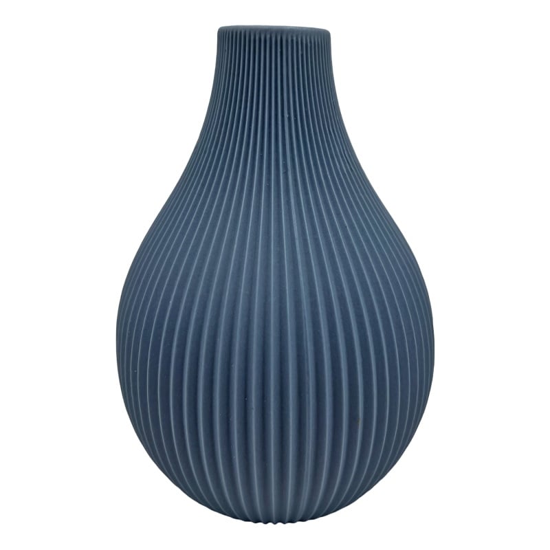 Bergamo Art Onion Shape Ceramic Vase in Blue