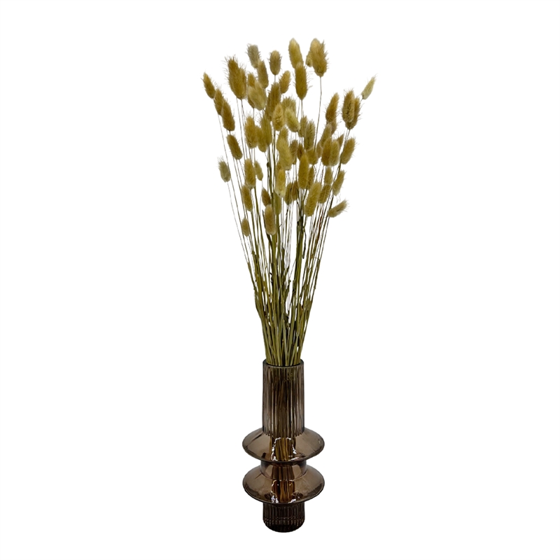 Bergamo Art 9 Inch Tall Decorative Handmade Glass Modern Flower Vase in Brown