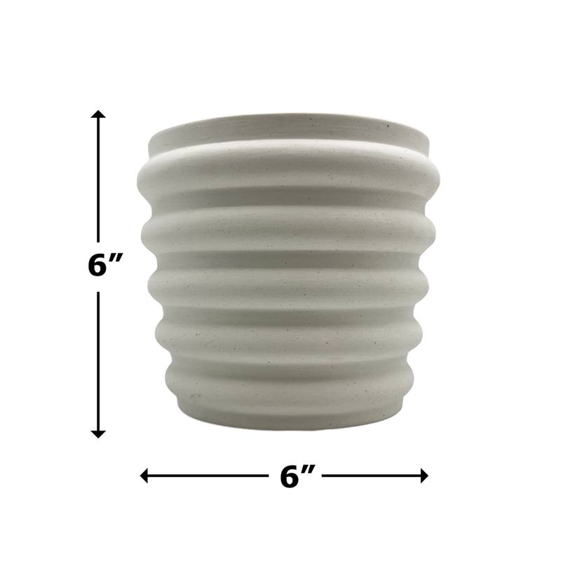 Bergamo Art Modern Beige Ceramic Vase in Beige